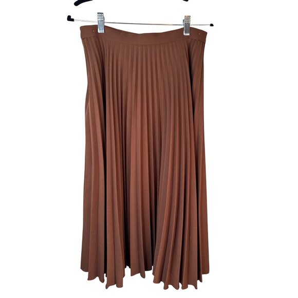 2/$30 Brown Pleated Midi Skirt By InCity Size 16Y Soft Fabric Flowy Design - Picture 11 of 13